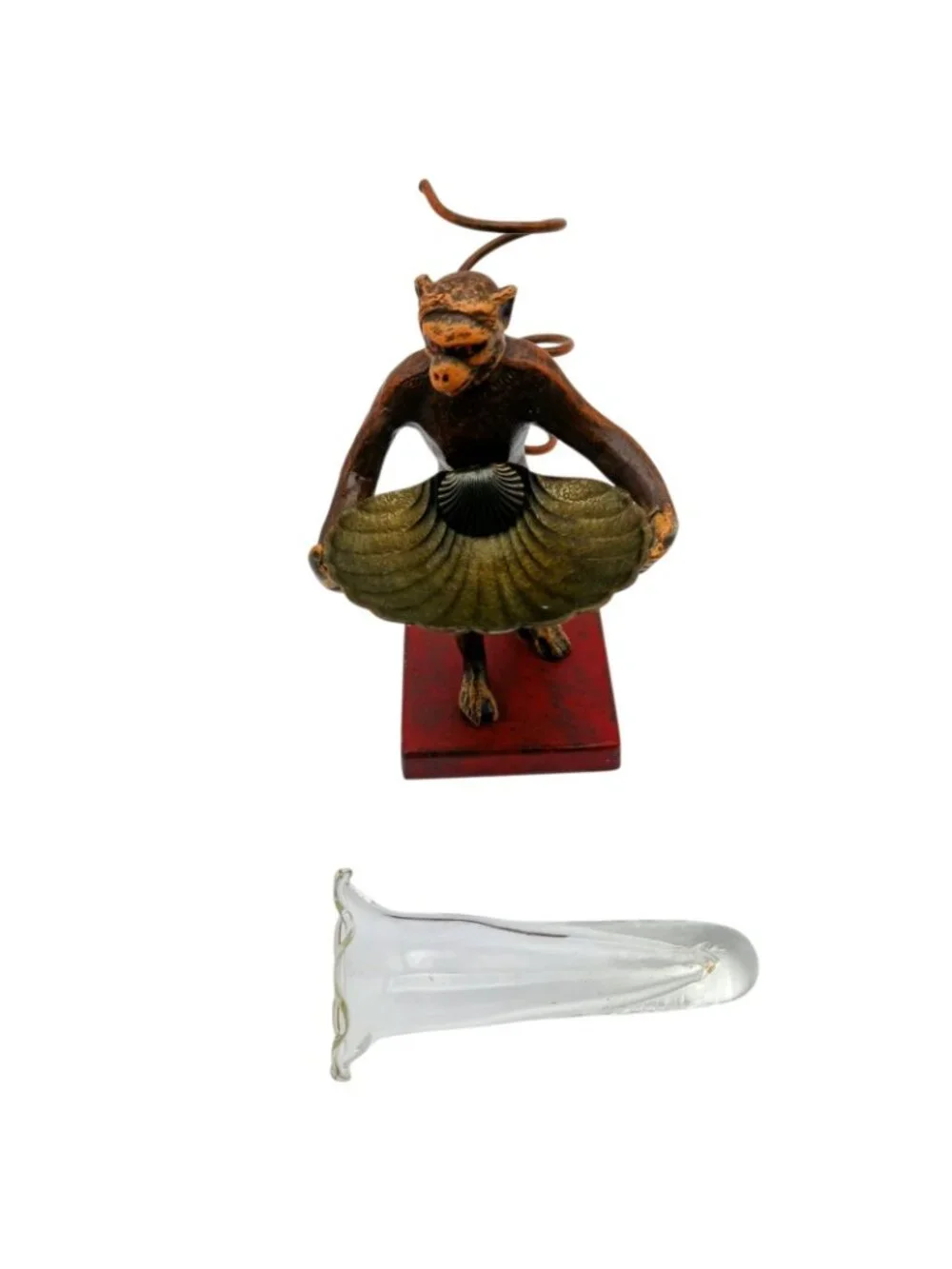 Petite Choses Monkey Bud Vase Clamshell Tray Cast Metal Figure 6